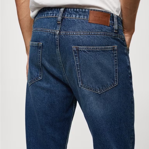 **SOLD** MANGO DARK WASHED TAPERED-FIT JEANS - Picture 6 of 7